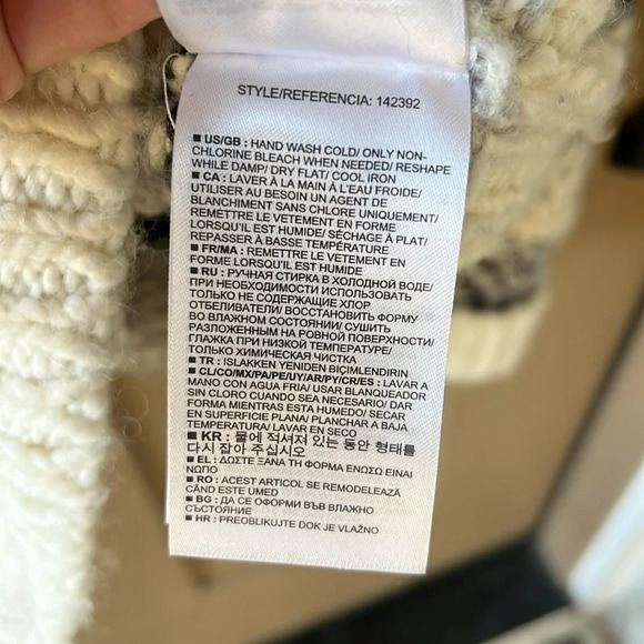 Gap Women’s Sz L Cowichan FairIsle Wool Alpaca Blend Zip Up Sweater Jacket - Picture 8 of 10